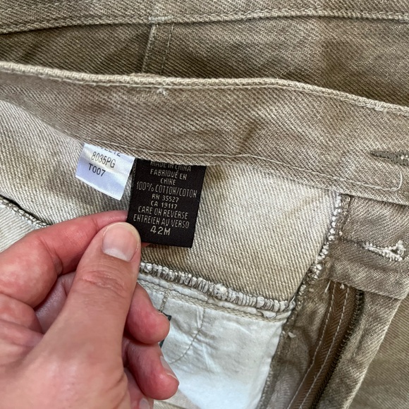 VTG Girbaud Brand X Denim Jeans 42x25 Khaki Tan Y2K Hip-Hop Skater Loose Baggy - Picture 6 of 15